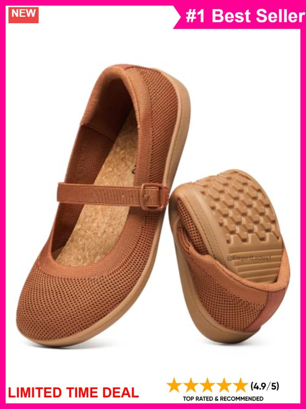 SMILIN Barefoot Mary Jane Flats Wide Toe Box Zero Drop Comfort